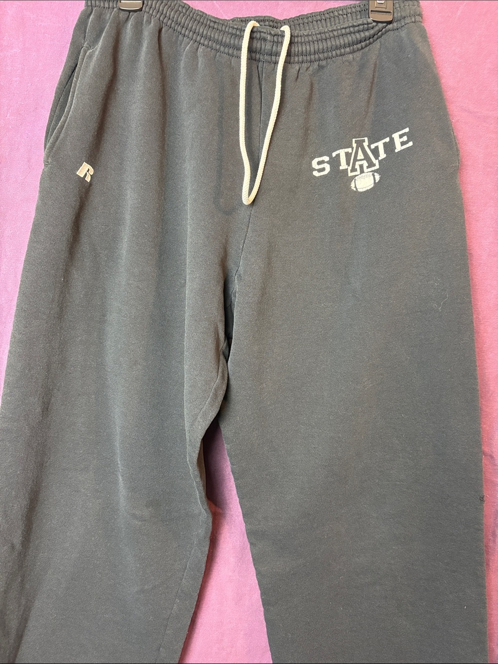 Vintage 90s Russell Athletic State Football Sweatpants L Navy Blue  blokecore